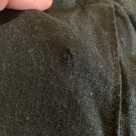 Caslon linen blend crop pants with raw hem and tie waist - Picture 3 of 7